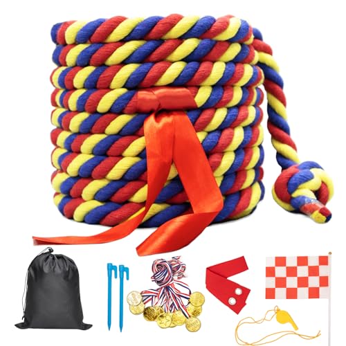 GULYMNA 60FT Heavy-Duty Cotton Tug of War Rope for Kids & Adults Outdoor Games