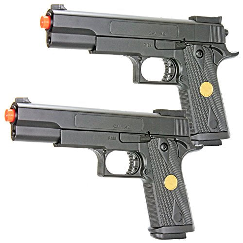 Dual Spring Airsoft Pistols 2-Pack - 260 FPS Target Shooting