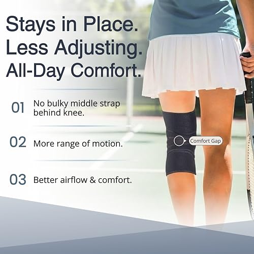 Black EXOUS BODYGEAR Knee Brace for Men & Women, 4-Way Adjustable Support