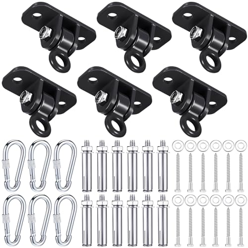 Tandefio Black 6-Piece Swing Hanger Set for Outdoor & Indoor Use