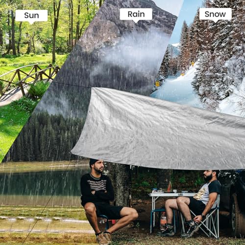 TICONN Heavy Duty Waterproof Tarp Cover Brown 16'x20' 10 Mil UV Resistant