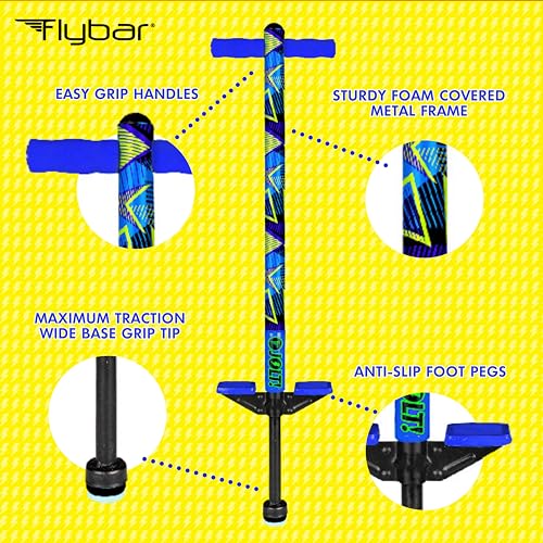 Flybar Geo Jolt Pogo Stick for Kids Ages 6+ - Beginner Outdoor Toy with Foam Frame