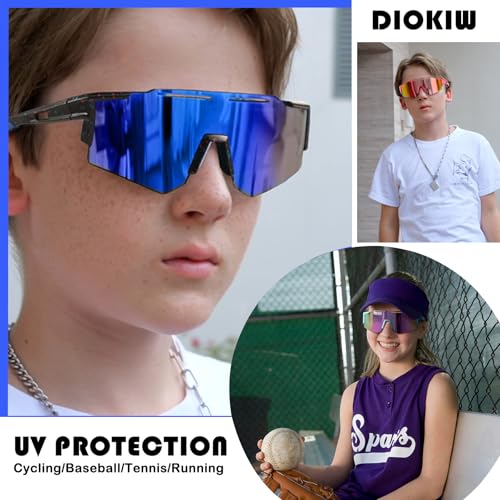 Polarized Kids Sunglasses - UV400 Protection, 5-Pack Deep Blue, Red, Green, Pink, White Frames
