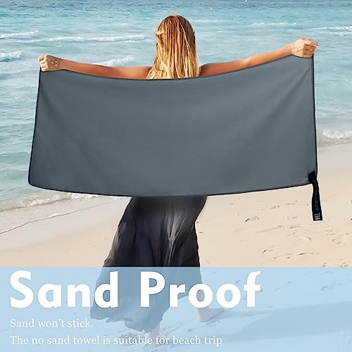Microfiber Travel Towel - Quick Dry Compact Gym Towel - Dark Gray XS 12"×24"