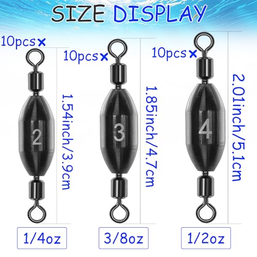 Brass Fishing Weights with Swivel - 1/32oz, 15pcs