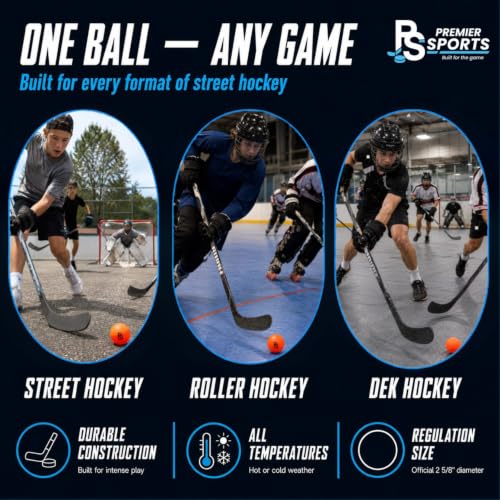 Street Hockey Balls - Durable Low-Bounce High-Visibility 1-Pack
