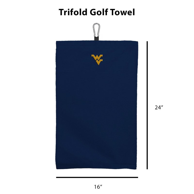 NORTHWEST West Virginia Mountaineers NCAA Team Logo Micro Fiber Tri-Fold Golf Towel 16 x 24 Inches