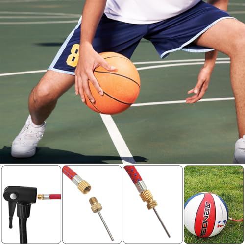 10-Pack Heavy Duty Brass Ball Pump Needles with Adaptor Hose