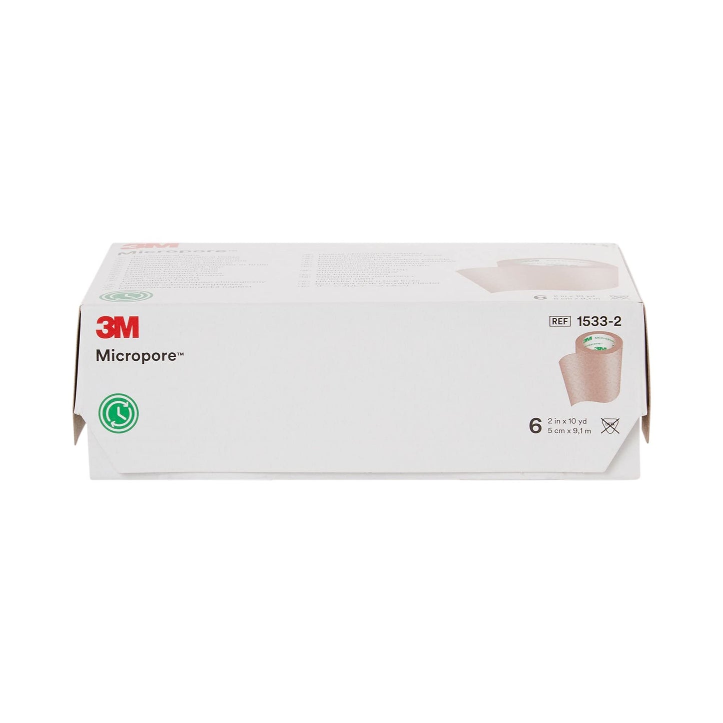 3M-1533-2 Tape Micropore Surgical LF Paper 2"x10yd Tan 6/Bx by 3M Part No. 1533-2