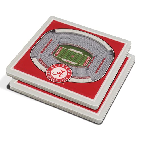 YouTheFan NCAA 3D StadiumView Coasters - Alabama Crimson Tide Pack (2)
