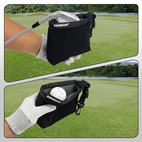 Waterproof Golf Club Cleaner Bag with Clip - Black