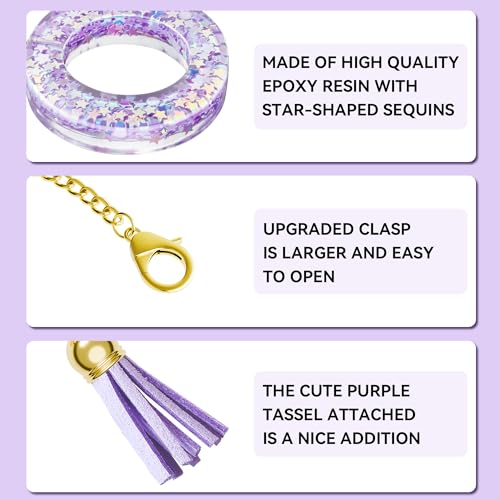 Letter T Charm for Stanley Cup Tumbler Handle Accessory - Purple