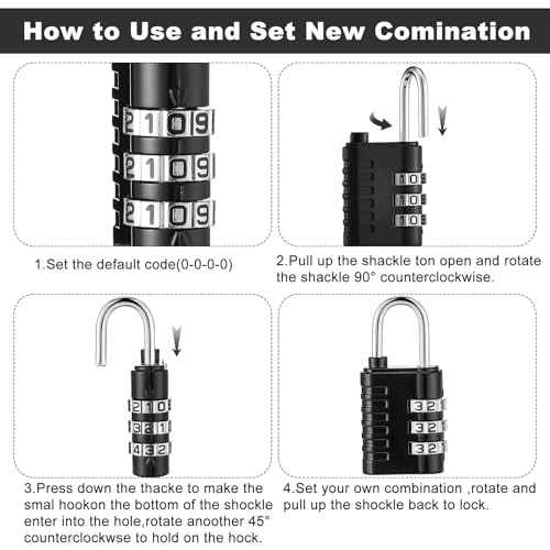 Kenning 30 Pcs 3 Digit Combination Padlocks Black Silver Gym Locker Lock Resettable Combination Lock with Key Waterproof Employee Small Padlock for Travel Luggage Backpacks Case Cabinets