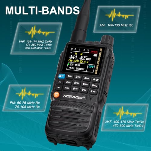 TIDRADIO TD-H3 Dual-Band Ham Radio with 2x2500mAh Batteries, USB-C Charging & Wireless Programming - 1 Pack