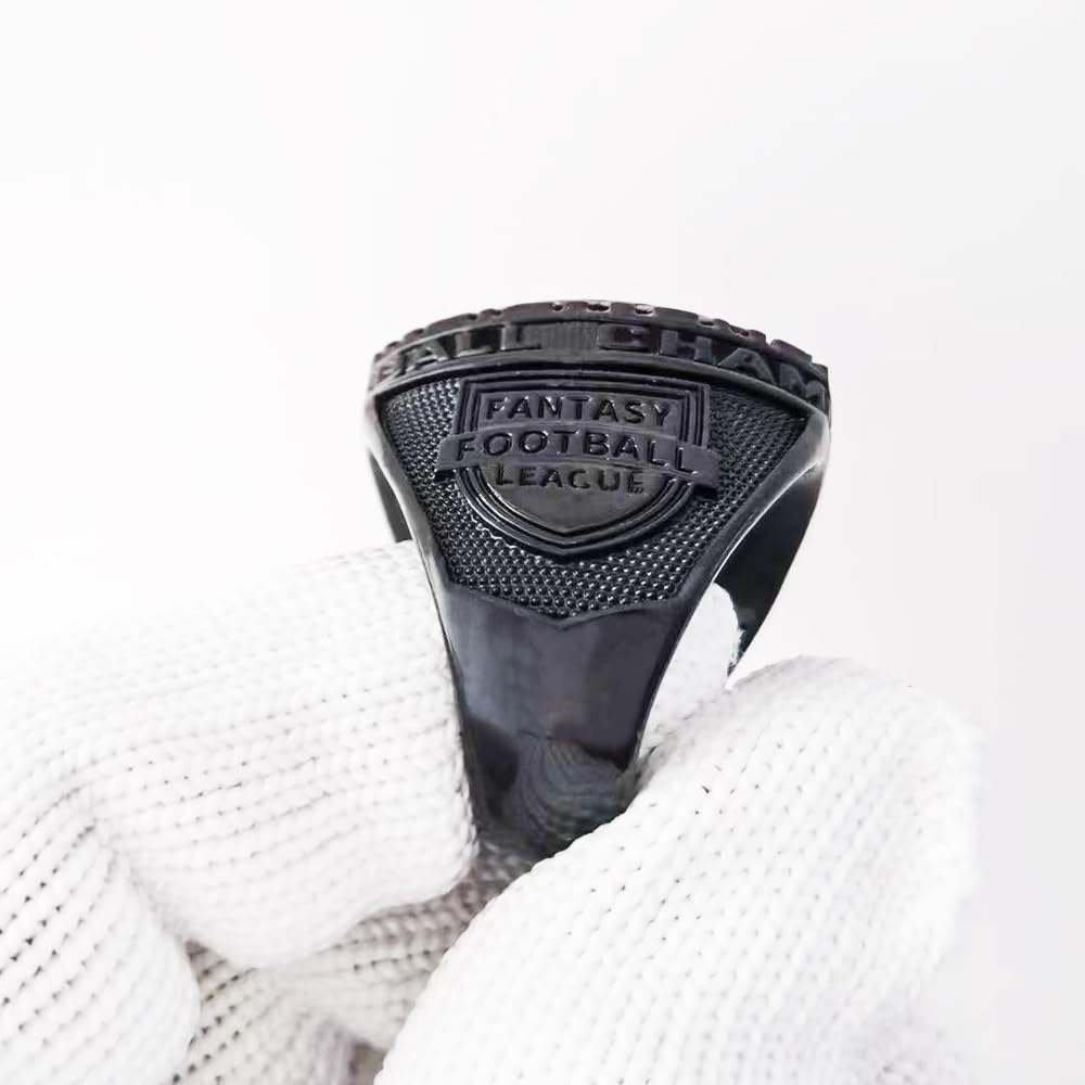 noblehead 2024 Fantasy Football Ring | Heavy FFL Champion Ring | Gold Silver Tone Plated Award Trophy for Fantasy Football League Winner (size 13)