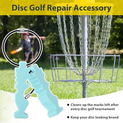 Disc Golf Repair Tool - Edge Smoothing Maintenance Accessory - Light Blue