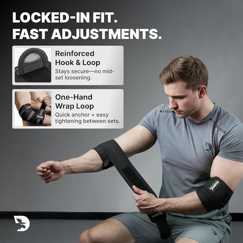 Adjustable Elbow Wraps for Weightlifting - One Size Black