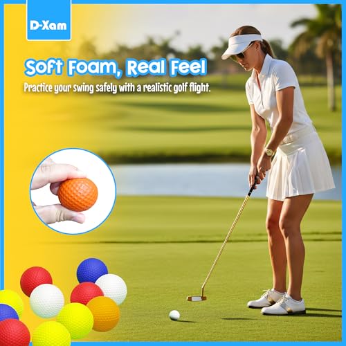 Foam Golf Balls - 15 Pack Multicolor, Soft & Durable for Indoor/Outdoor Practice
