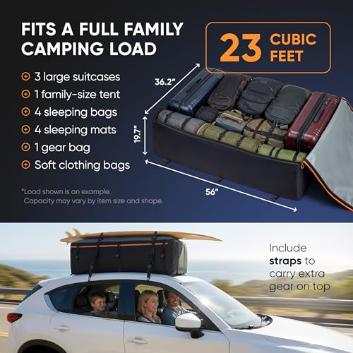 23 Cubic Feet Waterproof Rooftop Cargo Carrier - XXL
