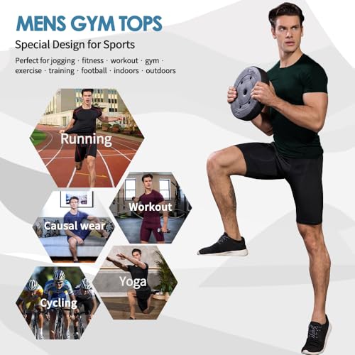 Men's Short Sleeve Compression Shirt - Blackish Green, XX-Large