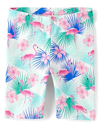 Girls' Toddler Bike Shorts - 12-18 Months, Seaside Flamingos