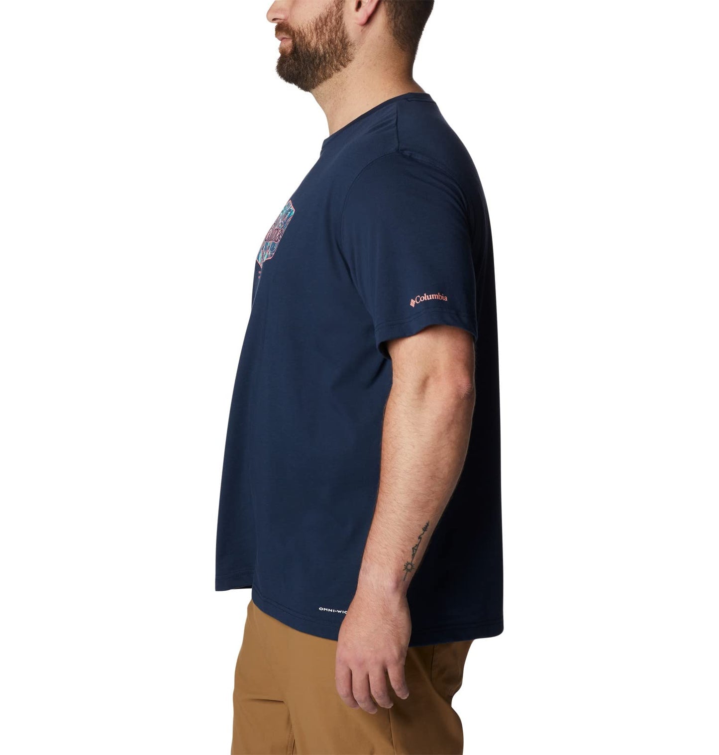 Columbia Men's Thistletown Hills Graphic Short Sleeve, Collegiate Navy HTHR/Wanderland Graphic, 2X Big