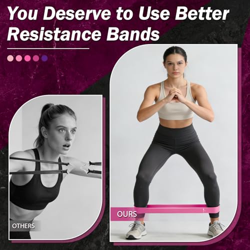 Resistance Bands Set for Working Out - 5 Levels - Pink