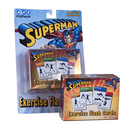 FITDECK Superman Exercise Playing Cards for Kids' Guided Workouts