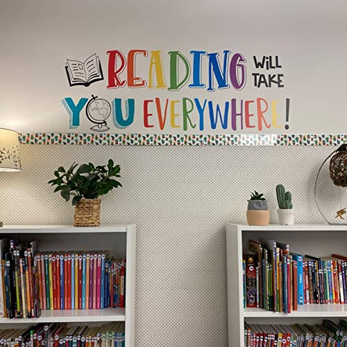 Finduat Reading Will Take You Everywhere Motivational Wall Decal - Nursery & Classroom Decor