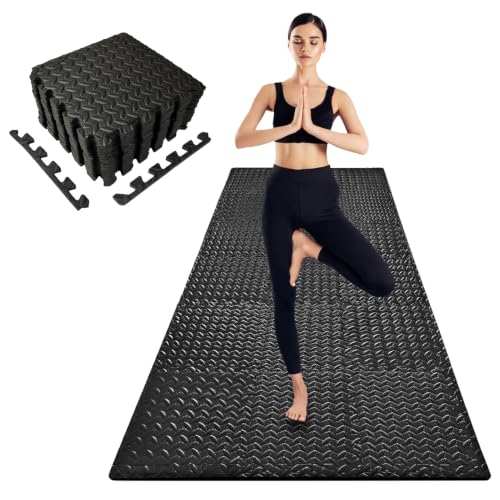 Interlocking Foam Floor Mats - 18-Pack, 3x6 Feet, 0.4" Thick