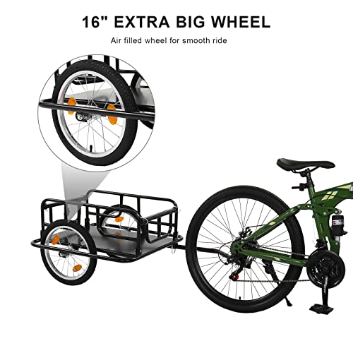 Foldable Bicycle Cargo Trailer with Universal Hitch & 16" Wheels