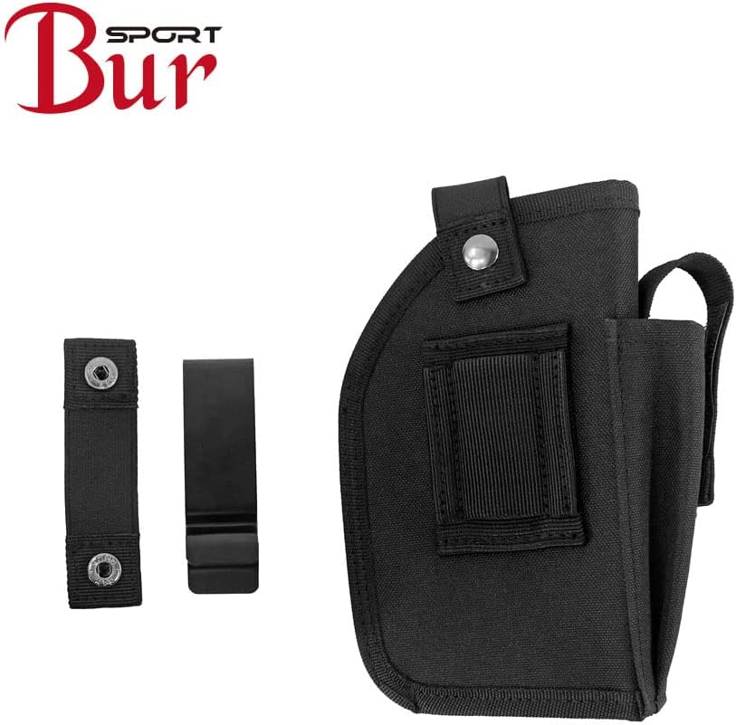 Skiennix Concealed Carry Gun Holster - Ambidextrous IWB/OWB with Mag Pouch for Handgun with Laser Light