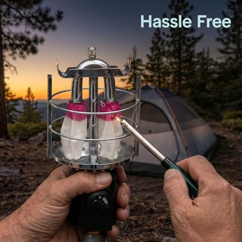 SereneLife 1500 Lumen Camping Lantern with Adjustable Brightness, Easy Ignition