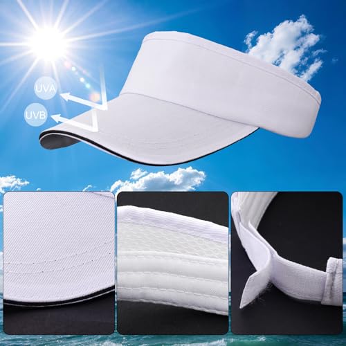 Unisex UV Protection Sun Visor Hat for Golf, Beach & Sports - White