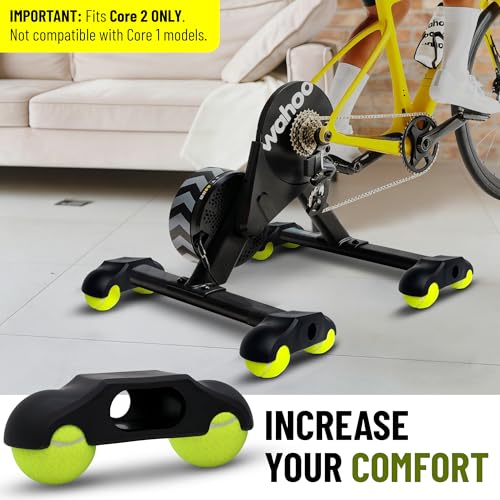 Rocker Feet Adapters with Tennis Balls for Wahoo Kickr Core V2 - 4 Pack
