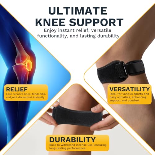 Adjustable Patellar Tendon Support Strap - M/L for Knee Pain Relief