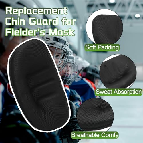 Softball Fielder's Facemask Chin Cup Replacement - 3 Pack, Black