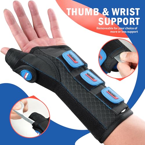 Thumb Spica Splint Wrist Brace for Carpal Tunnel & De Quervain's - Right Hand, Small/Medium
