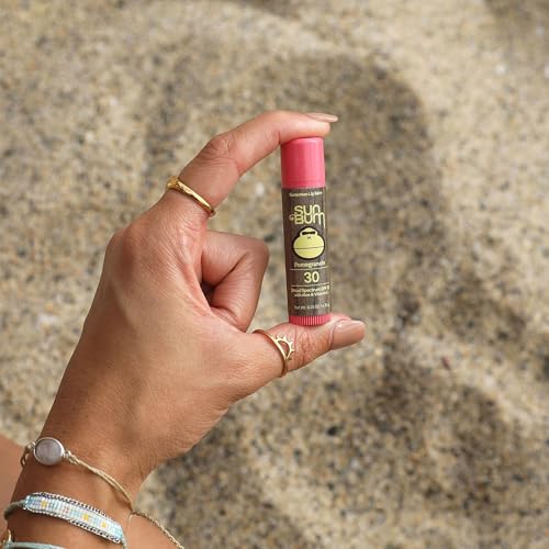 SPF 30 Sunscreen Lip Balm with Aloe and Vitamin E - Pomegranate, 0.15 oz