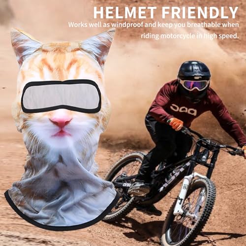 3D Cat Ear Ski Balaclava Face Mask - Cute Animal Design - Yellow