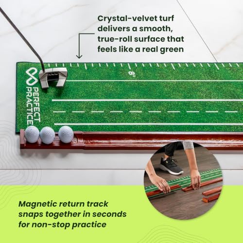 Indoor Golf Putting Mat with Chipping Net - 9'6" Training Aid