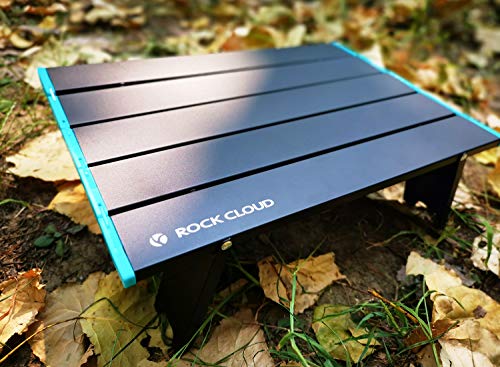 ROCK CLOUD Small Black Aluminum Folding Beach Table Portable Camping Table Ultralight