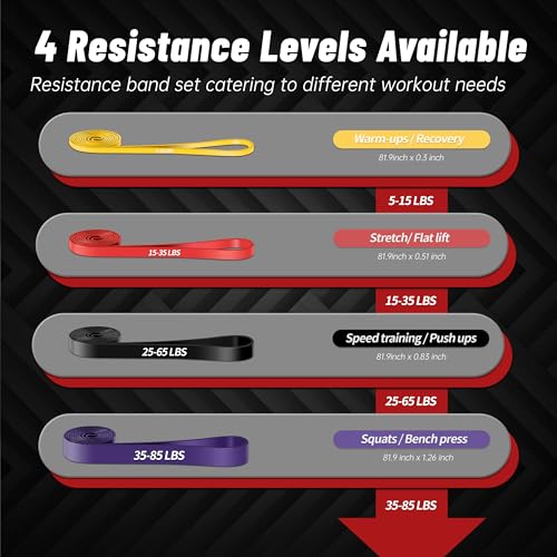 4-Level Resistance Bands Set for Full-Body Workout - Multicolor