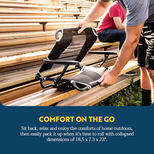 Comfort Stadium Chair with Armrests - Black