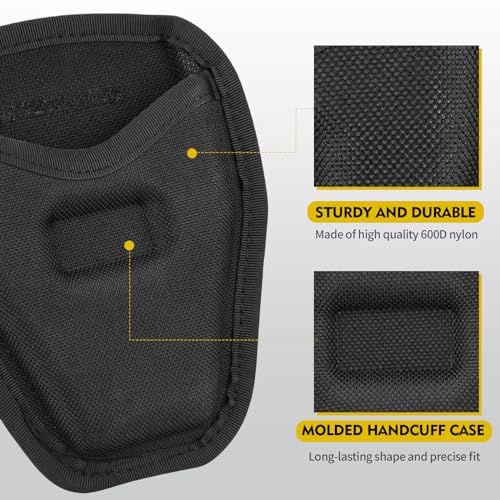 Ullnosoo Handcuff Case Open Top Duty Belt Pouch - 1 Pack, 600D Nylon