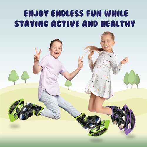 Kangaroo Jumping Shoes for Kids - Green, Sizes 1-6