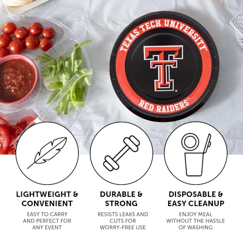 Texas Tech University 20-Count 9-Inch Paper Plates for Celebrations