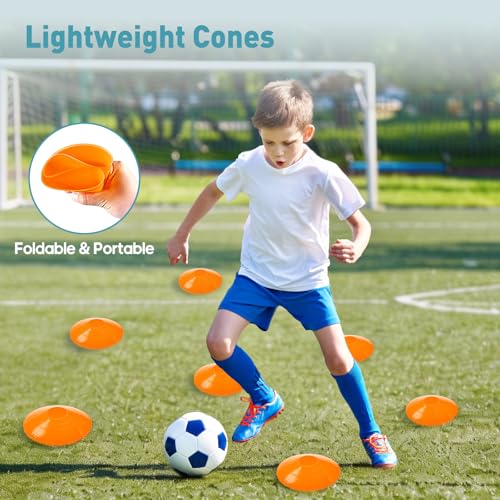 Agility Training Equipment Set - 20ft Ladder, Hurdles, Cones, Parachute & Jump Rope - Classic Orange
