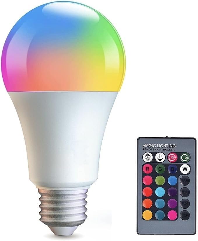 16 Million Colors LED RGBW Bulb, 50000 Hour Lifespan, 2700K-6500K Color Temperature, with Remote