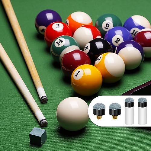 10 Sets Pool Cue Tips Replacement with Ferrules - 12mm Blue